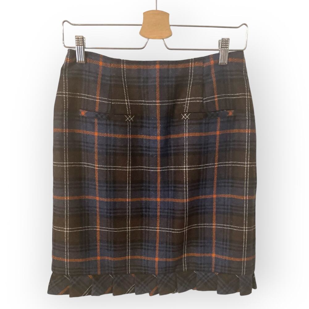 CAbi Winter plaid skirt kilt Sz 6 EUC